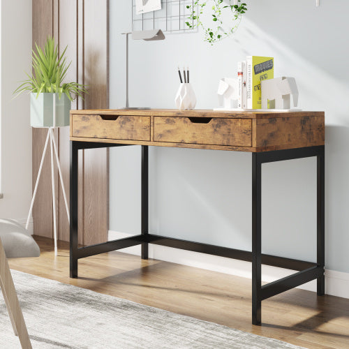 Industrial Computer Desk Dressing Table With 2 Drawers