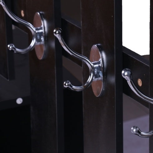 Three In One Gate Cabinet With Shoe Storage Mirror Black