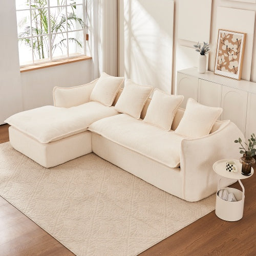 Video Provided Deep Seat 3 Seater L Shape Sofa Chaise