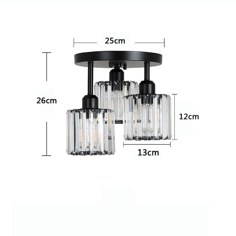 Crystal Ceiling Lights Modern Black Lamps for Hallways