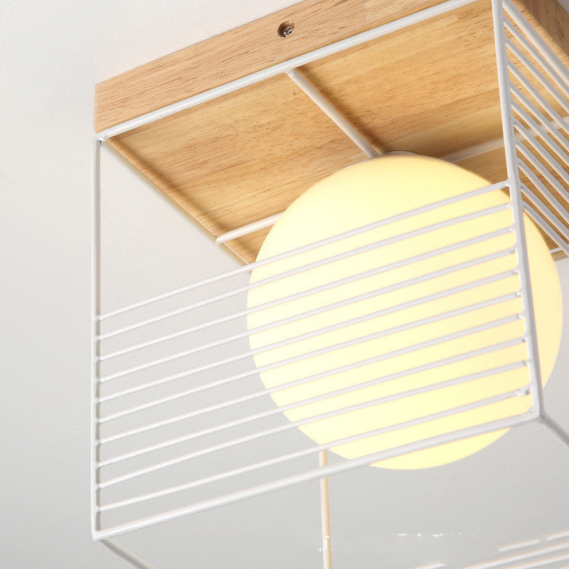 Modern Corridor Porch Led Glass Shade Ceiling Lamp