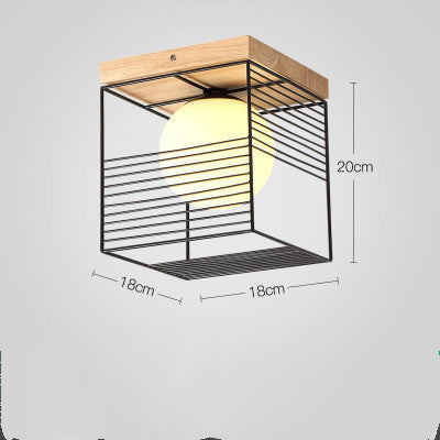 Modern Corridor Porch Led Glass Shade Ceiling Lamp