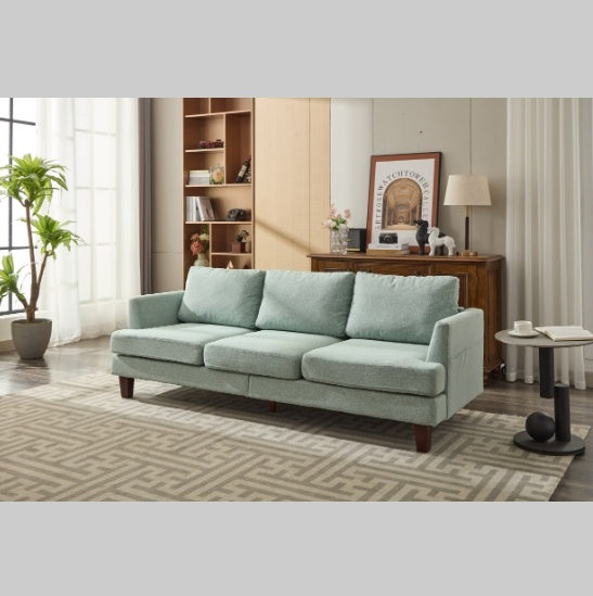 Light Green Three Seater Sofa With USB Ports Living Room