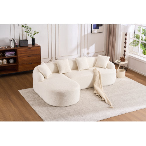 Grey Compression Sofa Chaise Longue 3 Seater