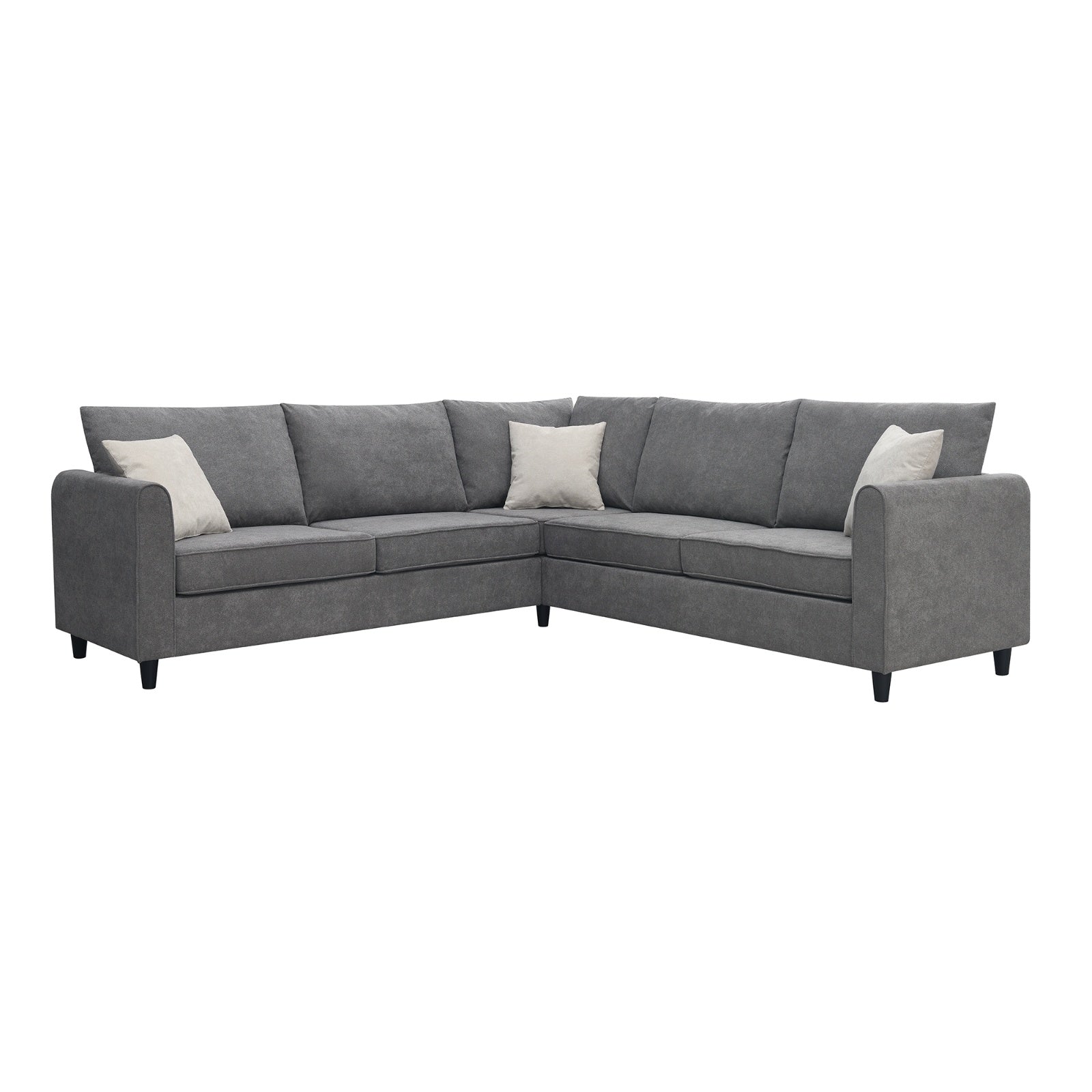 Grey 91 By 91 Modern L Shape Upholstered Sectional Sofa