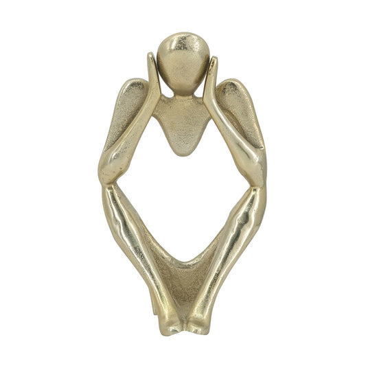 Gold aluminum abstract figurine by Anthony & Home, limited studio edition sculpture with modern, artistic design.