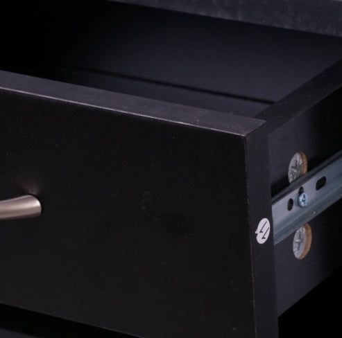 Three In One Gate Cabinet With Shoe Storage Mirror Black