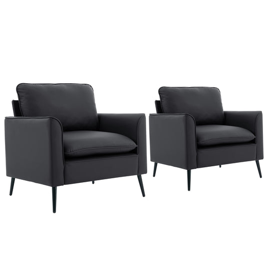 Retro leather sofa and chair set by Anthony & Home featuring Nordic style, limited edition, in warm brown leather.