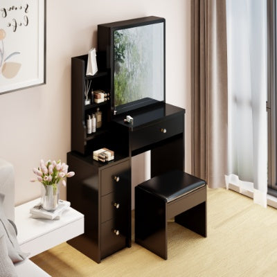 29.2 Inch Small Space Bedside Vanity Table Cushioned Stool