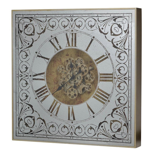 Silver And Gold Antique Style Square Wall Clock - Anthony & Home