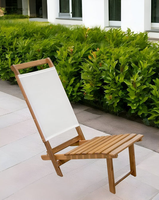 15" Brown and Natural Wood Solid Wood Outdoor Deck Chair - Anthony & Home