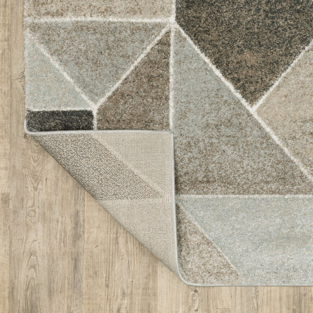 Gray And Ivory Geometric Area Rug