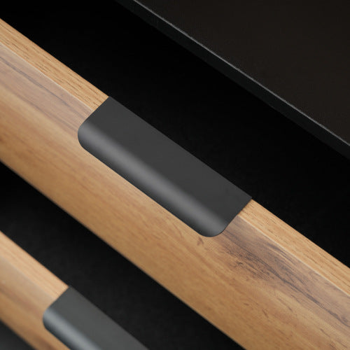 Oak Glass Sideboard Dresser With 6 Drawers And 2 Shelves