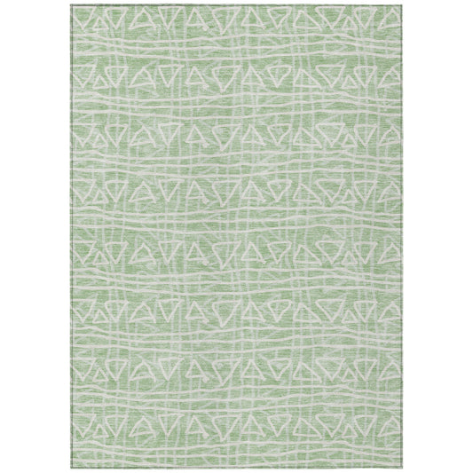 Mint Green Artichoke Green Ivory Geometric Indoor Rug 10x14 - Anthony & Home