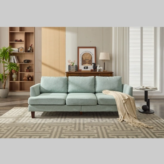 Light Green Three Seater Sofa With USB Ports Living Room