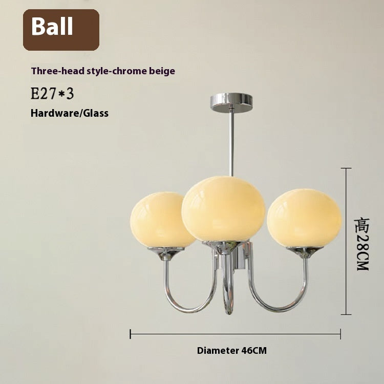 Copper Three Head Chandelier For Modern Living Room Lamps