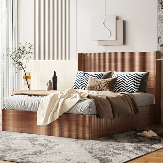 Anthony & Home Studio Lift-Storage Platform Bed Queen with sleek design and built-in storage drawers in a modern bedroom setting.