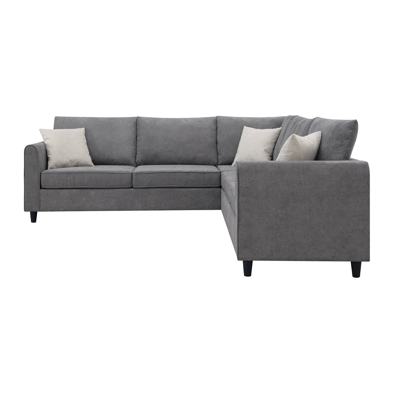Grey 91 By 91 Modern L Shape Upholstered Sectional Sofa