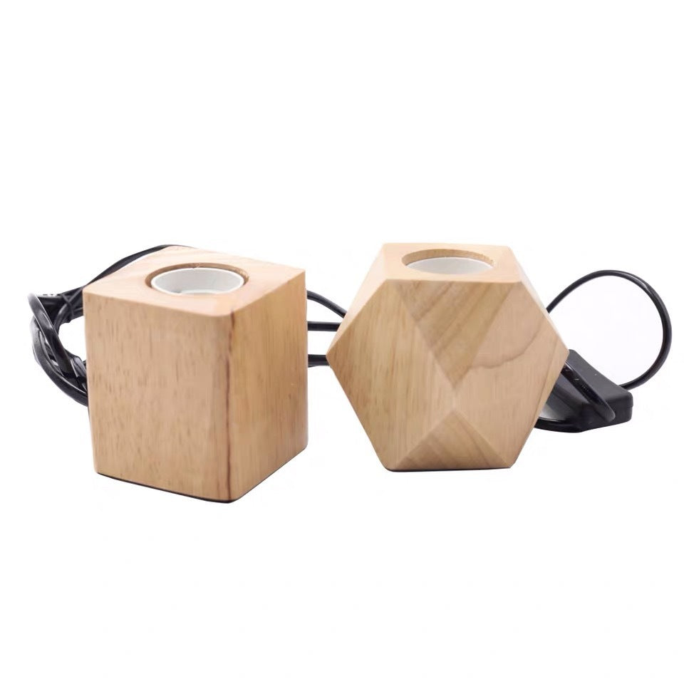Retro Wooden Lamp Holder Hanging Wire Table Lamp Decor