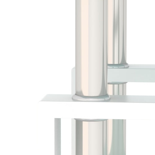 Modern Tempered Glass Coffee End Table White Living Room