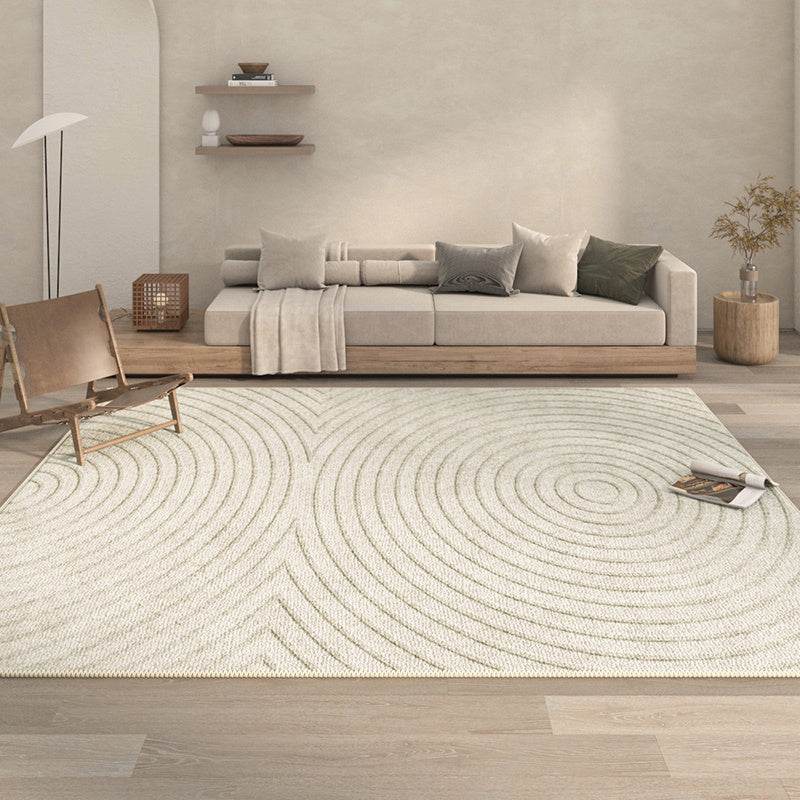 Living Room Carpet Area Rug With Stripes Polyester Woven