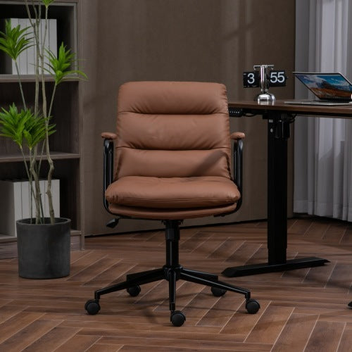 Medium Backrest Office Chair With Wheels And Armrests