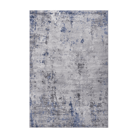 Anthony & Home Loom and Luxe Silver Abstract Polyester Area Rug with modern design and soft texture.