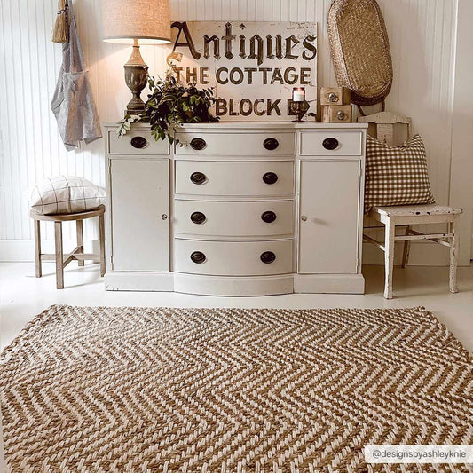 Aren Hand Woven Jute Area Rug Tan Beige India Crafted Collection Exclusive Edition - Anthony & Home