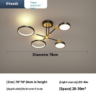 Led Lighting Chandelier Black Gold 4 6 8 Heads Living Room