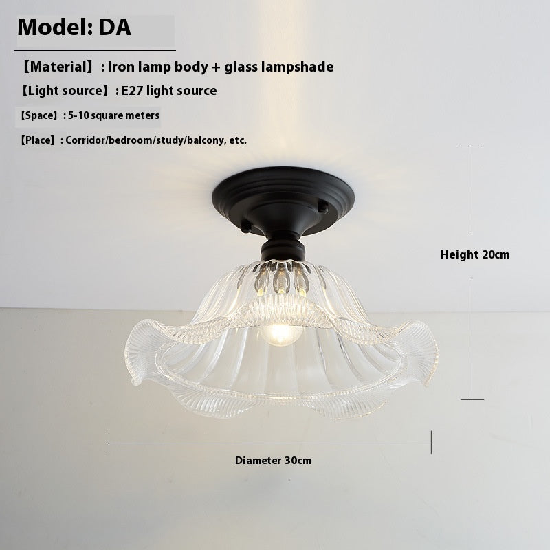 American Retro Single Head Glass Cover Led Wall Lamp