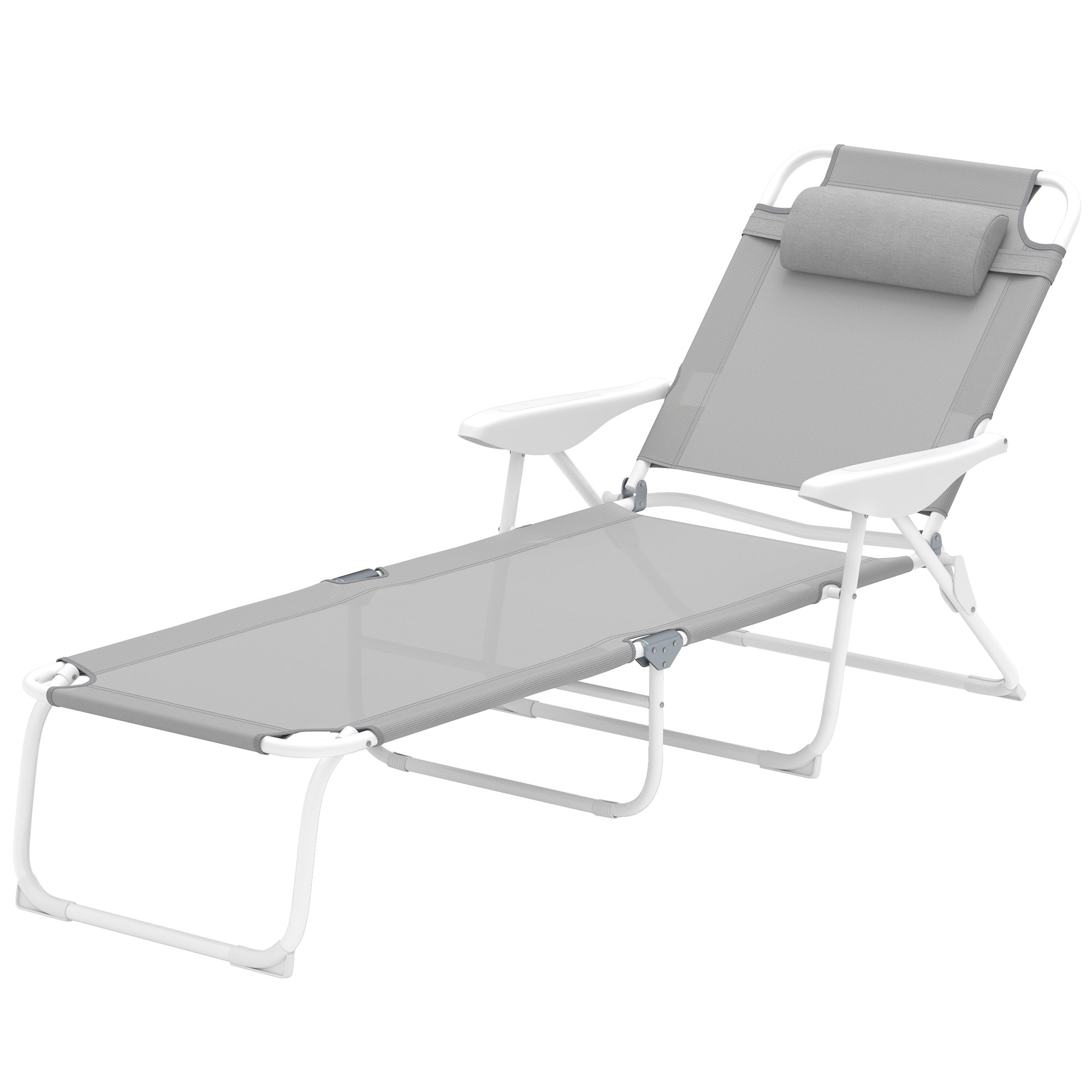 Outdoor Beach Lounge Chairs With Four Position Backrest