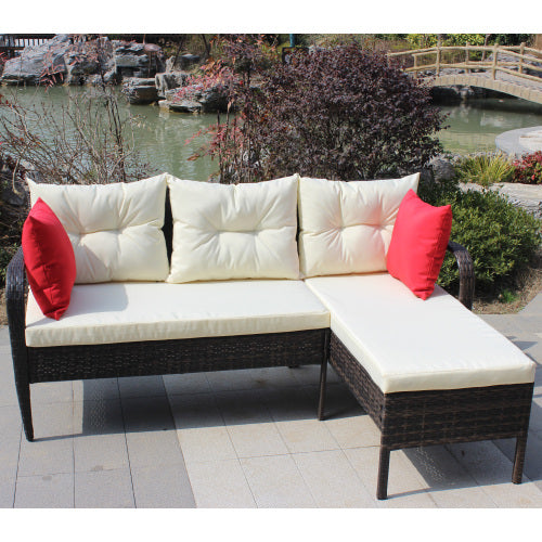 Outdoor Patio Conversation Set 2 Piece Wicker Rattan