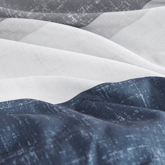 Anthony & Home Stripe Signature Collection microfiber comforter set with striped design and plush bedding for cozy bedroom decor.