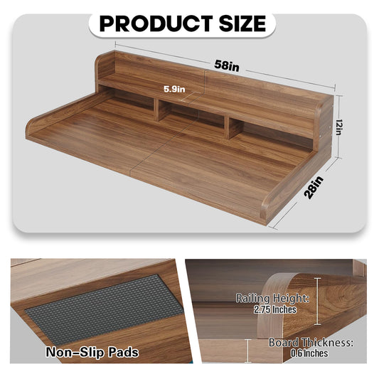 Walnut Anthony & Home countertop double layer washer dryer organizer with compartments for laundry essentials