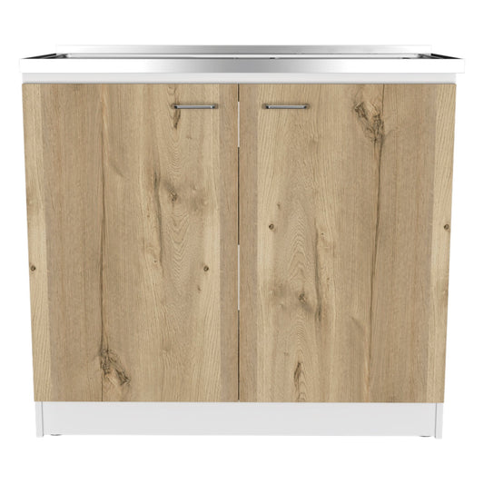 Stainless steel utility sink on a countertop, designed for studio or commercial use, by Anthony & Home.