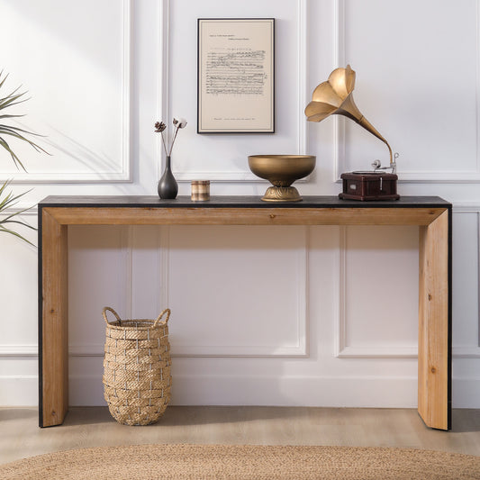 Modern rustic Anthony & Home console table with engineered wood, powder-coated finish from the Limited Edition collection.