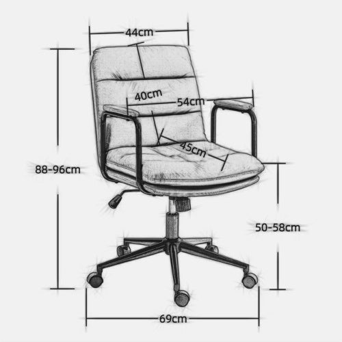 Medium Backrest Office Chair With Wheels And Armrests