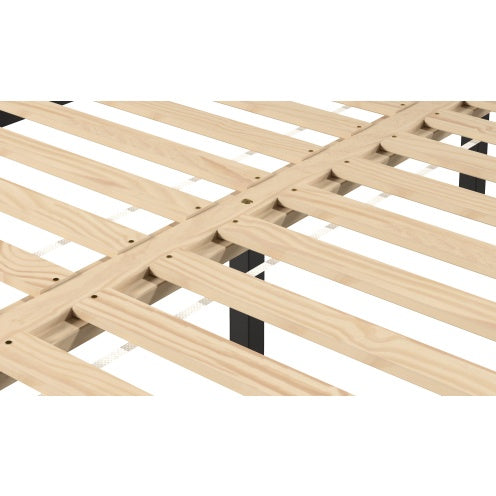 Nix Queen Platform Bed Black Wood Frame Modern Deluxe