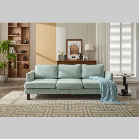 Light Green Three Seater Sofa With USB Ports Living Room