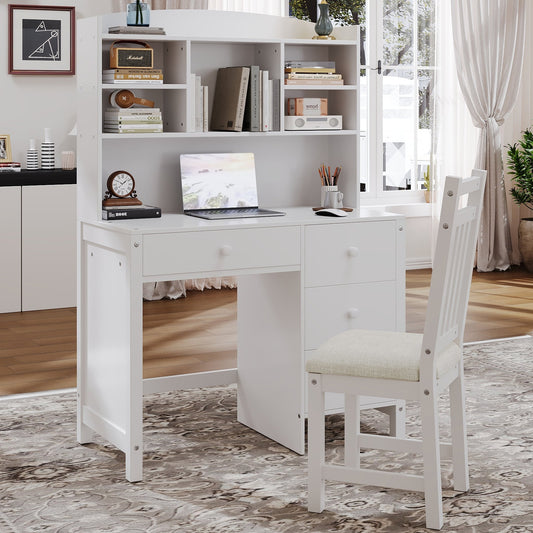 Vintage wood executive desk and matching chair from Anthony & Home Heritage Collection, featuring classic craftsmanship and rich wood finish.