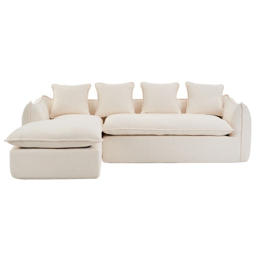Video Provided Deep Seat 3 Seater L Shape Sofa Chaise