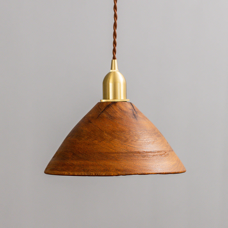 Nordic Log Modern Minimalist Copper Wood Bedside Lamp