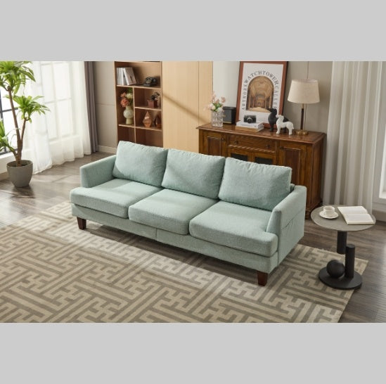 Light Green Three Seater Sofa With USB Ports Living Room