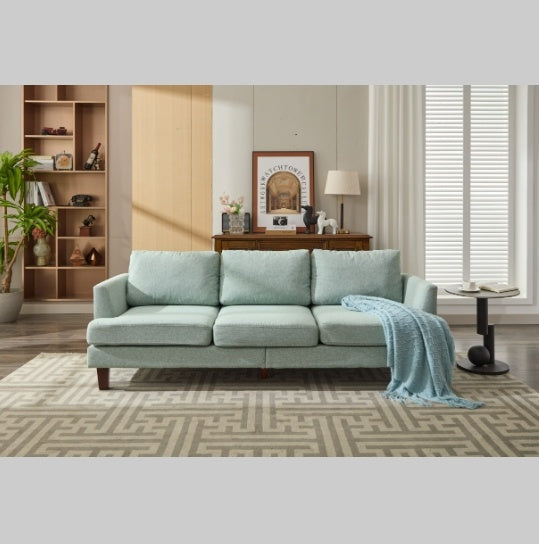 Light Green Three Seater Sofa With USB Ports Living Room