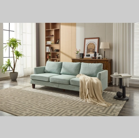 Light Green Three Seater Sofa With USB Ports Living Room