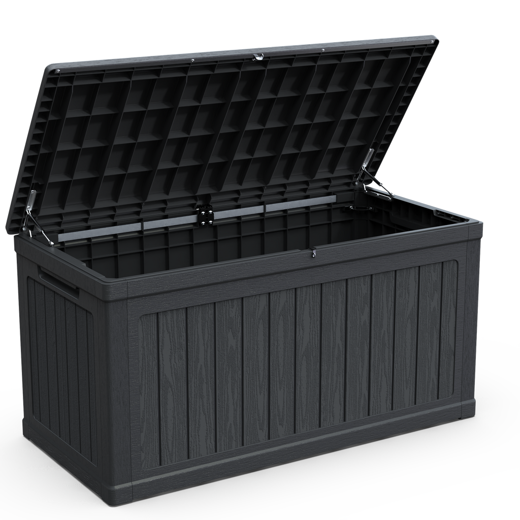Deck Box Resin Waterproof All Weather Large Outdoor Storage 230 Gallon Lockable Exclusive