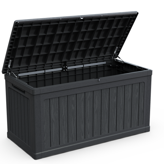 Deck Box Resin Waterproof All Weather Large Outdoor Storage 230 Gallon Lockable Exclusive