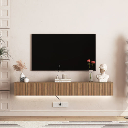 Wall Mounted TV Stand With 16 Color LEDs For 55 To 65 TVs