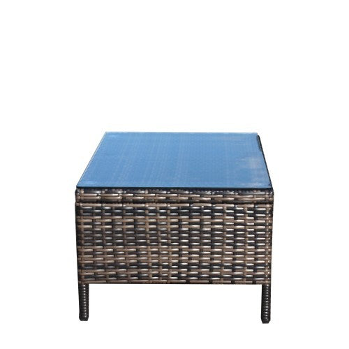 Outdoor 3 Piece Conversation Set Wicker Rattan Sofa Cushions