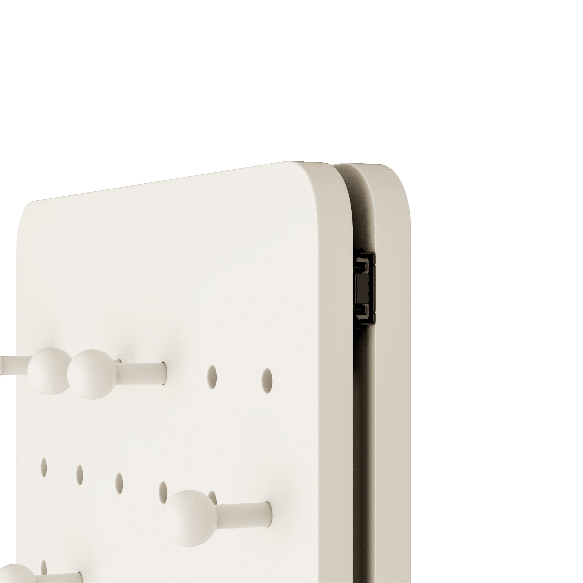 White rubber wood wall-mounted full-length mirror with shelf and hook, by Anthony & Home in limited edition design.